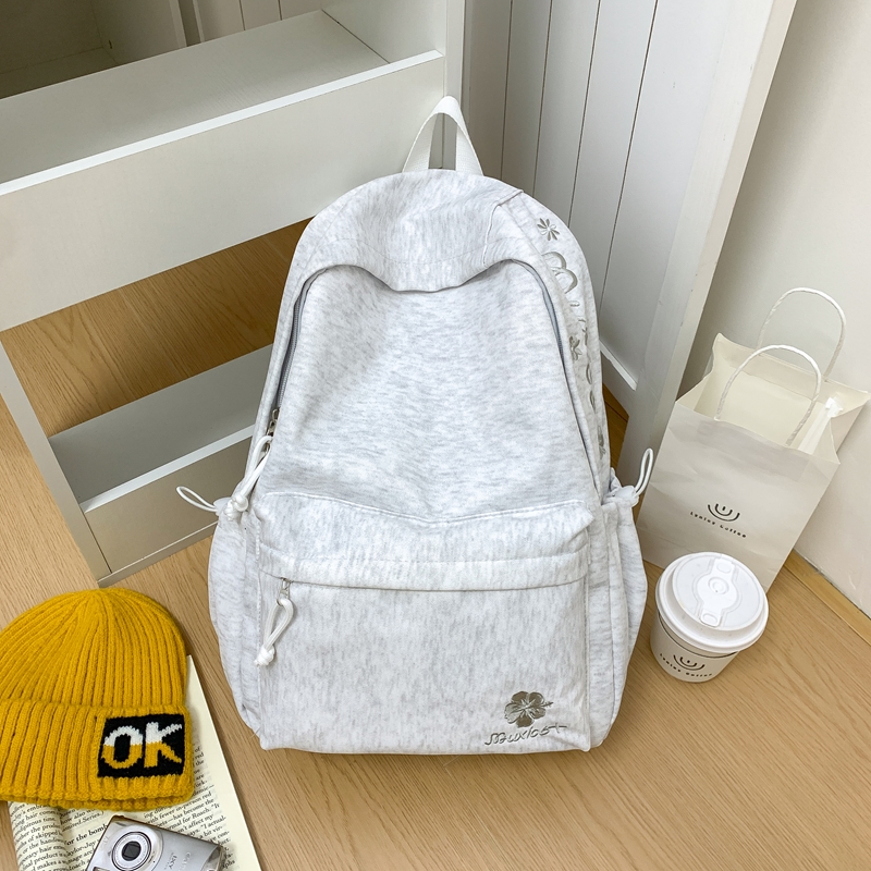Canvas Backpack Casual - Tas Ransel Desain Warna Solid Bahan