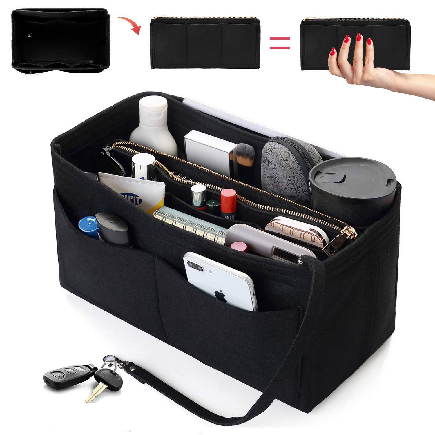 Backpack Insert Organizer - Sisipan Organizer Dompet Felt - Pembagi