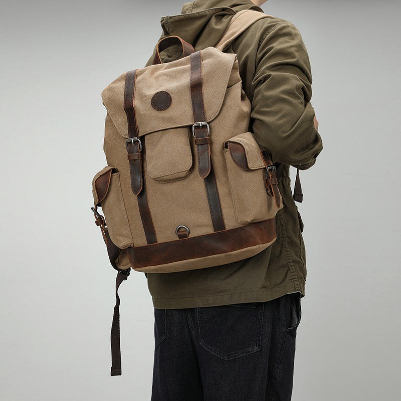 Tas Kanvas Bersepeda Luar Ruan - Canvas Backpack Casual ulasan dan harga