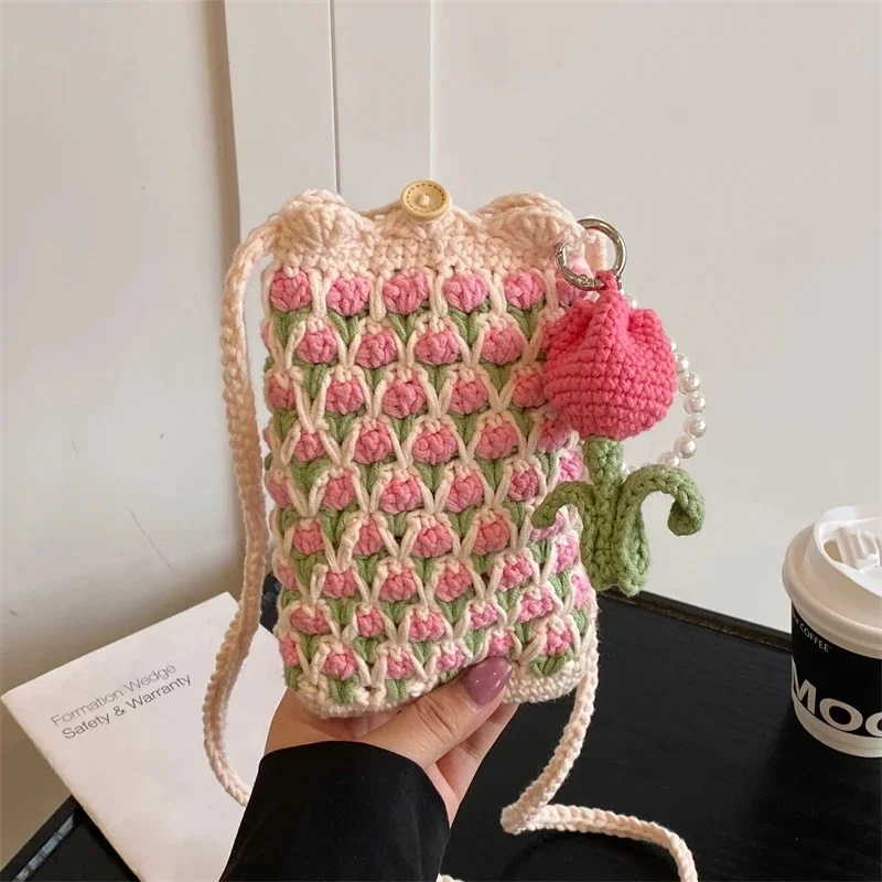 Tas Ransel Rajut Tulip Buatan  - Mini Backpack Purse ulasan dan harga