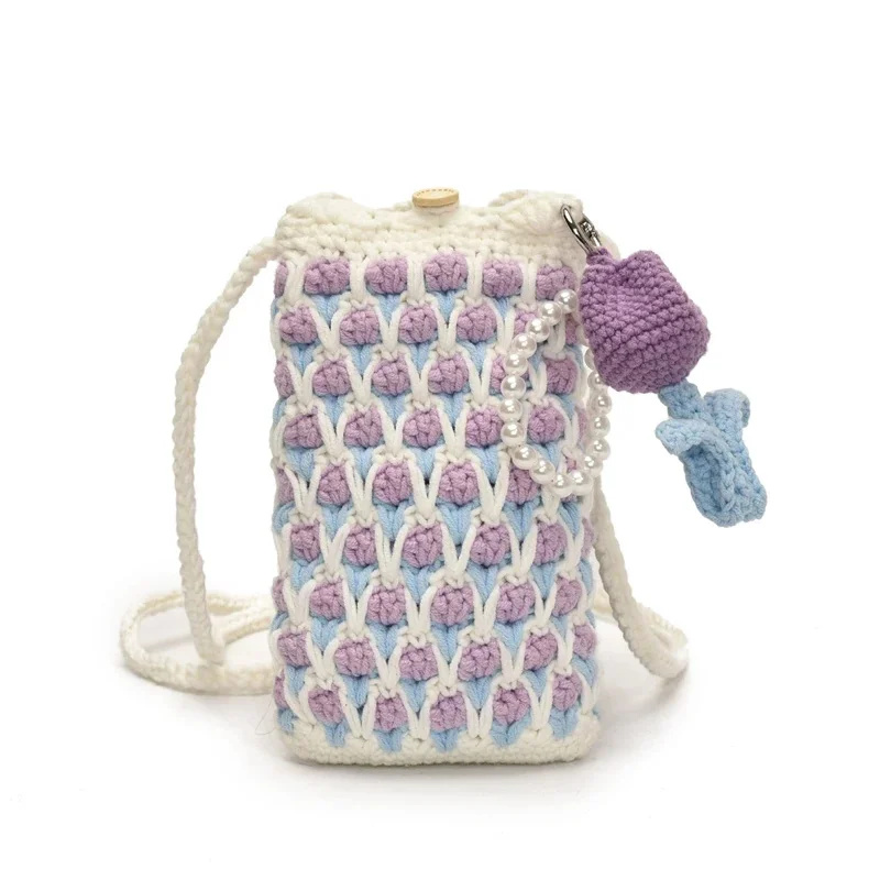 Tas Ransel Rajut Tulip Buatan  - Mini Backpack Purse ulasan dan harga